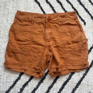 Anthropologie Wilder Utility Shorts - Rust Orange - Size 28 - Boho Cargo